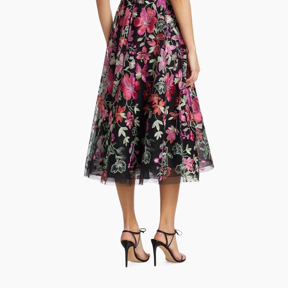 Teri Jon by Ricki Freeman Floral Embroidered A-Line Dress Size 12 - Picture 2 of 8